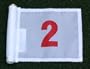 Red Numbered - White Jr. (8" L x 6" H ) Marker Flags For Golf & Putting Green Applications, #2
