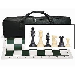 Quality Tournament Chess Set with Black Canvas Bag - 3.75 Inch King