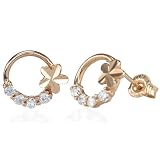 Daisy Ring 18k Rose Gold Stud Earrings - Dahlia Classic Collection