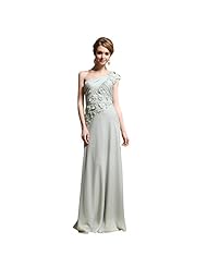 Cap Sleeves One Shoulder Polyester/Rayon Floor Length Applique Prom Dress 