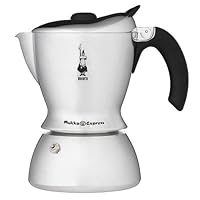 Bialetti 2-cup Mukka Express Stovetop Cappuccino Maker - Polished Silver