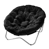 Oval Chair - Black Microfiber