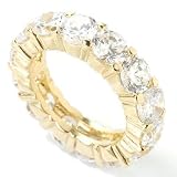 Sterling Silver / 22K Gold or Rhodium Round Cubic Zirconia Eternity Ring