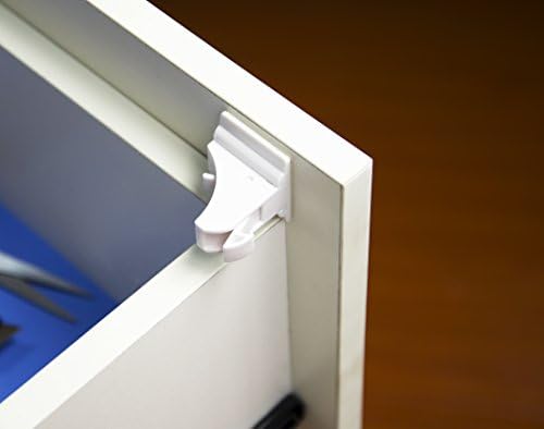 Safety Magnetic Locking System, 1 Key and 4 Locks. Discrete Magnetic Locks for Hidden Doors and Drawers.