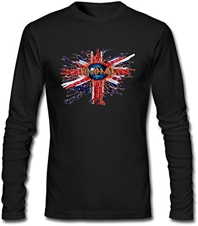 sqin Personalized Def Leppard Bassist Savage Long Sleeve T-Shirts for Young 100% Organic Cotton Black M