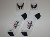 WASHINGTON CAPITALS Teen & Adult Acrylic and Stretch Nylon Logo Crew Socks (SIZE 8-13).