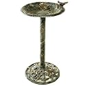 Oakland Living 5131AP Antique Pewter Hummingbird Design Aluminum Birdbath