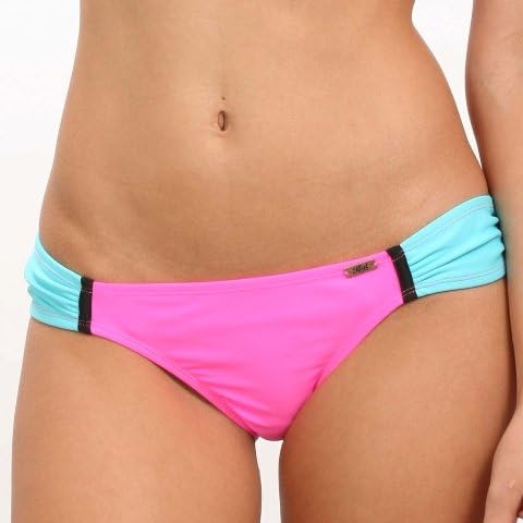 Heat Swimwear Junior's 1550 Rouched Side Bottom,COLOR BLOCK,L