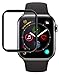 Apple Watch 40mm Tempered Glass, Nakedcellphone [Full Size] 9H Hard Clear Screen Protector Guard [Scratch/Crack Saver] with Black Trim Border for Apple Watch iWatch [Series 4, 40mm]
