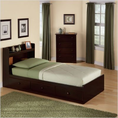 Twin Size Storage Bed in Walnut - My Space, My Place - New Visions by Lane - 316-301