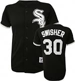 Youth Chicago White Sox #30 Nick Swisher Black Replica Jersey - M 10-12