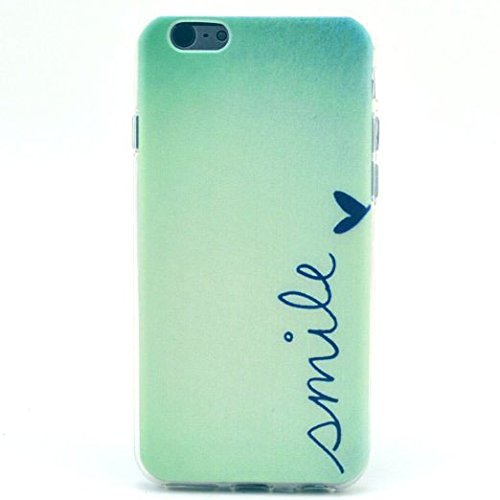 Painted Green Iphone 6 Case,mint Smile TPU Cover Back for Iphone 6/6s 4.7in