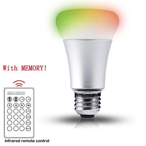 10W Dimmable A19 LED Bulbs, Color Changing, 270° Beam Angle, RGB, 16 Color Choice, Medium Screw Base, Remote Controller Included, LED Light Bulbs
