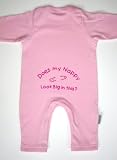Does my nappy look big in this?' Pink 0-6 months romper sleepsuit