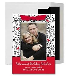 Holiday Photo Cards - 5" x 7" - Photo Holiday Red Bird Greeting Cards Created From Your Favorite Photo - set of 20