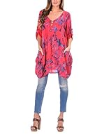 100% lino Blusa Fiona (Fucsia)