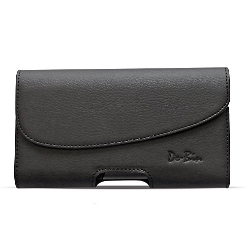 LG G4 Belt Clip Case, Debin LG G4 Leather Belt Clip Holster Case Cover Pouch Carrying Case with Belt Clip and Belt Loop (XL Size Fits LG G4 Phone Perfectly with Otterbox Case / Lifeproof Case / Extended Battery Case / Thick Armor Hybrid Protector Case On) - Black