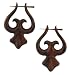 DERAWAN - Organic Hand Carved Sono Wood Earrings with Wood Post - From Indonesia - Sold as a Pair - 33mm x49mm