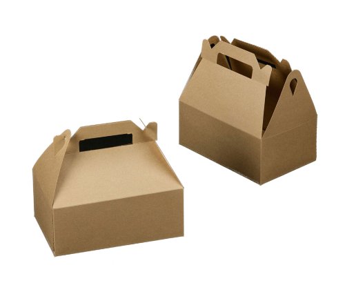 Dress My Cupcake Gable Top Cupcake Box with Snap Lock Bottom, Brown, Set of 100