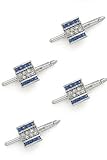 Solid 14k White Gold Diamond And Sapphire Stud Set (4)