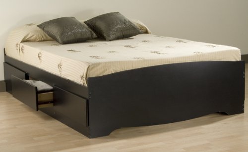Prepac BBD-5600 Full/Double Platform Storage Bed (6-drawers) - Black