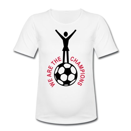 Spreadshirt Damen WE ARE THE CHAMPIONS – Frauen Fußball T-Shirt, weiß, S