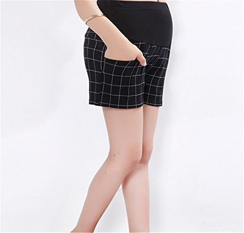 Unimommy Pregnant Women Striped Shorts Maternity Prop Belly Plaid Pants (40, Plaid)