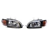 92-95 Honda Civic Coupe Hatchback Headlights Kit Black Housing Amber Corner by Generic Product