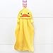Lovely Nursery Hand Towel Soft Plush Fabric Cartoon Animal Hanging Wipe Bathing Towel (Yellow Duck) by Broadfashion