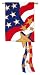 Adorned, Stars and Stripes Regular Size Applique Flag with Streamers