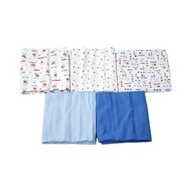 5-Pack Flannel Receiving Blanket by Gerber - Boy