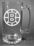 NHL Boston Bruins Laser Etched 27oz Glass Beer Mug
