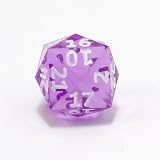 Amethyst (Purple) Precision-Edge 24-sided Dice, hand-inked