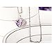 TOPSTARONLINE Rhodium Plated Silver Accent Amethyst Heart Shaped Pendant Necklace