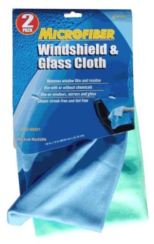 Extra-Large Micro Fiber Miracle Cleaner Windshield & Glass Cloth - 2 Pack