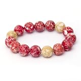 Red Dyed Mother of Pearl and Sea Shell Bracelet