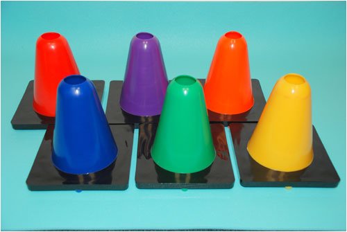 Everrich EVB-0028 6 Inch Vinyl Cone with Square Base - Set of 6