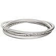 Sterling Silver 4mm Triple Single Diamond-Cut and Classic Bangle Bracelet