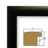 24x24 Picture Frame / Poster Frame 1" Wide Complete Solid Matte Black Frame (1WB3BK)