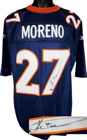 Knowshon Moreno signed Denver Broncos Blue Reebok EQT Jersey- Moreno Hologram