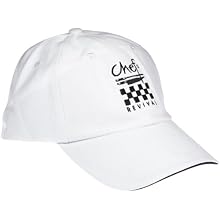 San Jamar H063 Cotton Logoed Baseball Cap with Adjustable Head Strap, White