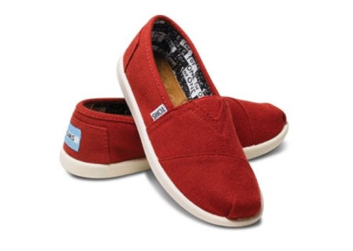 Toms - Youth Classic Shoes in Red Canvas Toms - Youth Classic Shoes in Red Canvas