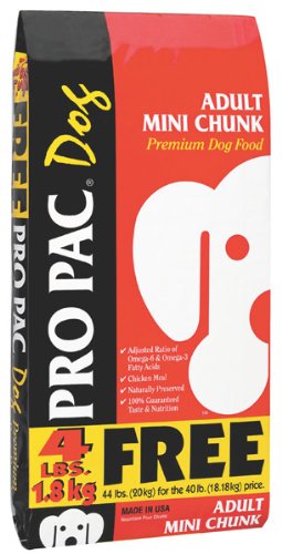 More image PRO PAC Dog Adult Mini Chunk Super Premium Dry Dog Food, 44-Pound Bag