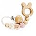 Wooden Baby Teether Beaded Pacifier Clip Baby Accessories Dummy Chain Baby Teether Toys