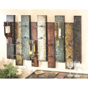 New CBK WINE HOLDER EA 1 OFFSET PANELS HOLDS 9 BOTTLES FOLDING RINGS MULTI OVERLAY FINISH... by 