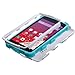 Luckyphone Slim Fit Hybrid Triple Layer Tuff Verge  Hard Cover with Kickstand for LG Tribute Bundle with Clear LCD Screen Protector and Stylus - White/Teal