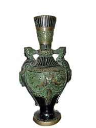 Indian Home Decor Hand Carved Brass Flower Pot 15 Inch Free Shipp