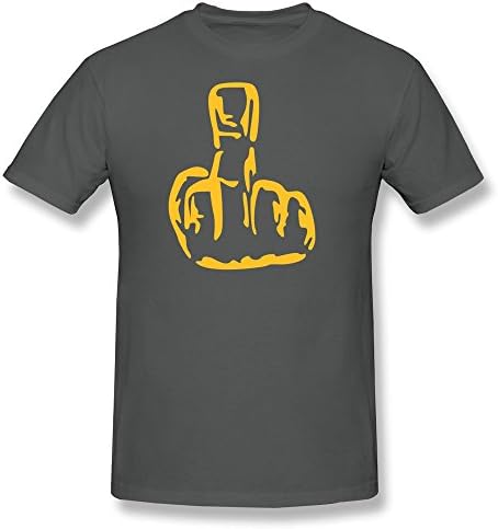 LZF Men's Raise Middle Finger Cotton T-Shirt XXL Asphalt