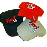 Dale Jr Budweiser Adjustable Baseball Baseball Cap - Officially Licensed Licensed NASCAR Baseball Cap - Available in Red, Khaki, or Navy