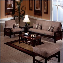 Elite Products Bridgeport Futon Walnut Finish